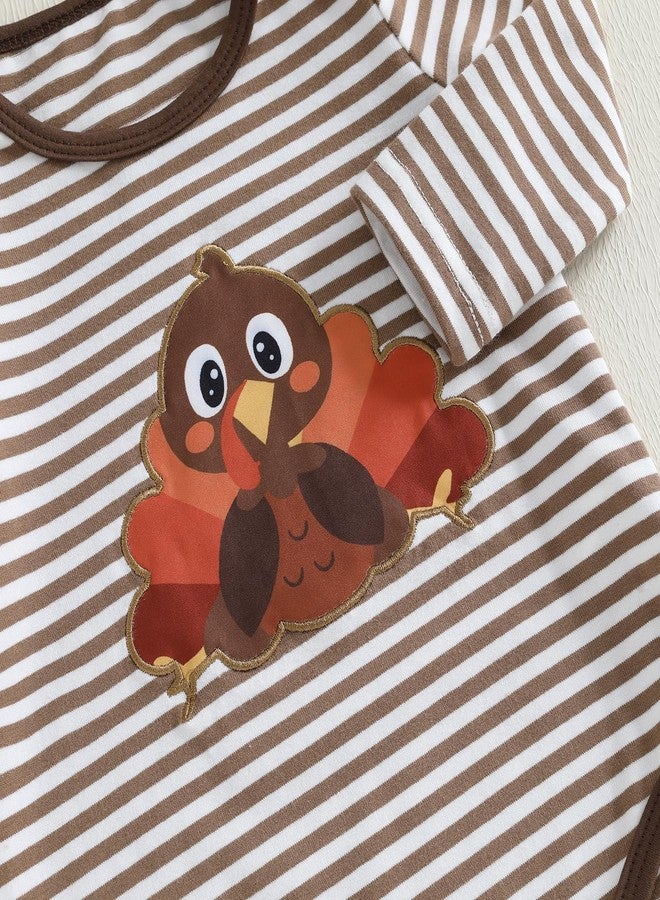 Rtnnsbbfcm My First Thanksgiving Baby Boy Outfit Turkey Long Sleeve Romper and Suspender Pants Newborn Coming Home Outfits (Turkey, 6-9 Months) - Image 5