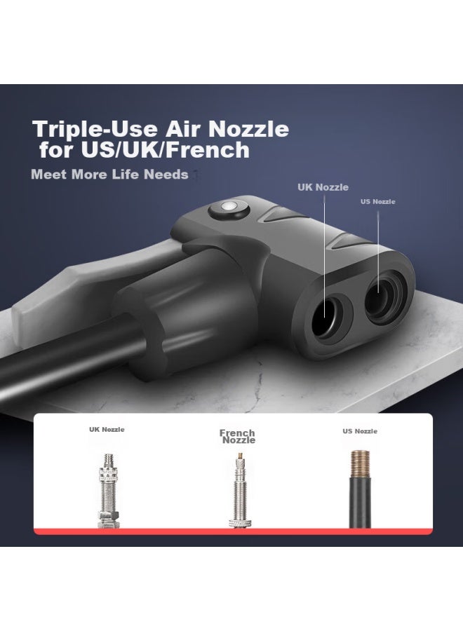 Forever Yongjiu Bicycle Pump, For Bicycles, Soccer, Basketball, Inflatable, Electric, Universal Air Hose, Short, Black - Image 1