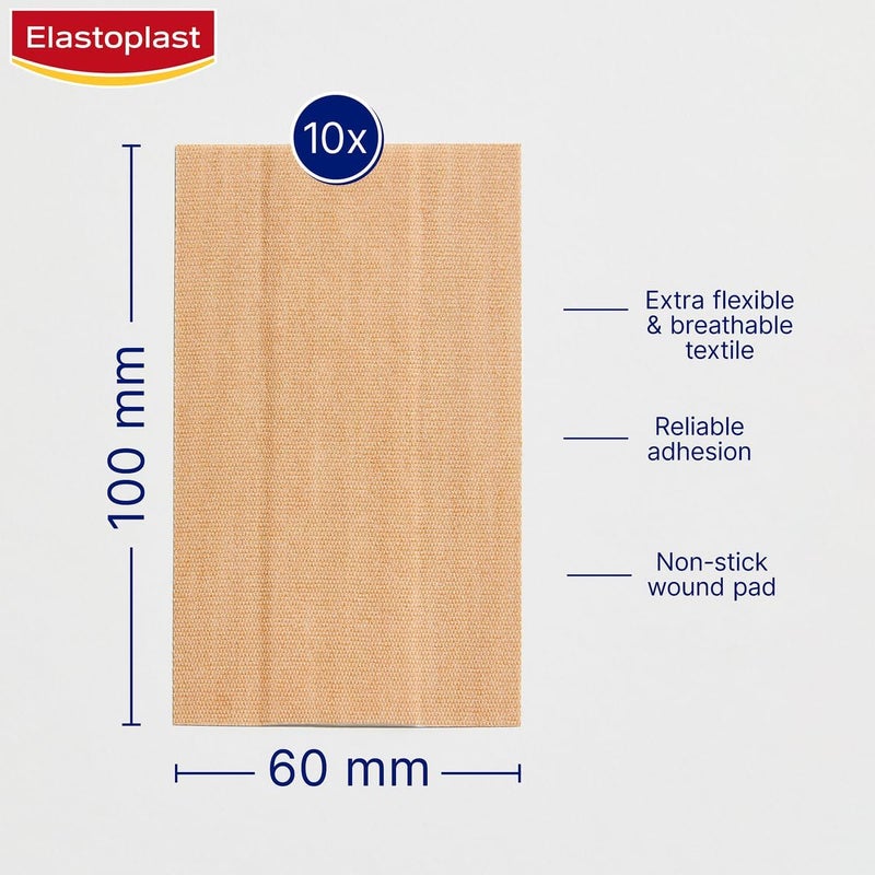 Elastoplast Fabric Cut to Size Plasters 1m x 6cm Extra Flexible Wound Care Moves with The Body WaterRepellent Breathable Large Plasters Help Protect Wounds 10 Strips - Image 3