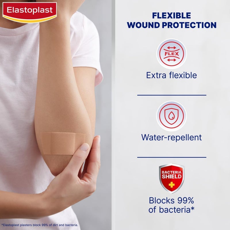 Elastoplast Fabric Cut to Size Plasters 1m x 6cm Extra Flexible Wound Care Moves with The Body WaterRepellent Breathable Large Plasters Help Protect Wounds 10 Strips - Image 4