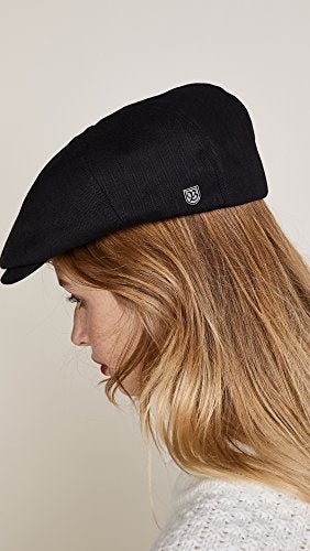 Brixton Men's Brood Newsboy Snap Hat, Black herringbone, X-Large - Image 4