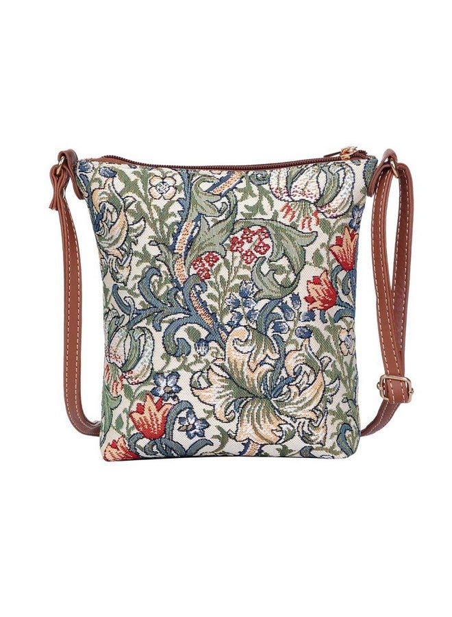 Signare Tapestry Small Crossbody Bag Sling Bag For Women With William Morris Golden Lily Design (Slingglily) - Image 1