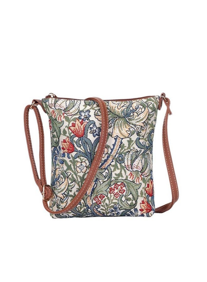Signare Tapestry Small Crossbody Bag Sling Bag For Women With William Morris Golden Lily Design (Slingglily) - Image 2
