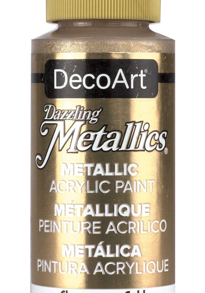 DecoArt Dazzling Metallics Acrylic Paint in Champagne Gold - 2 Ounces - Image 1