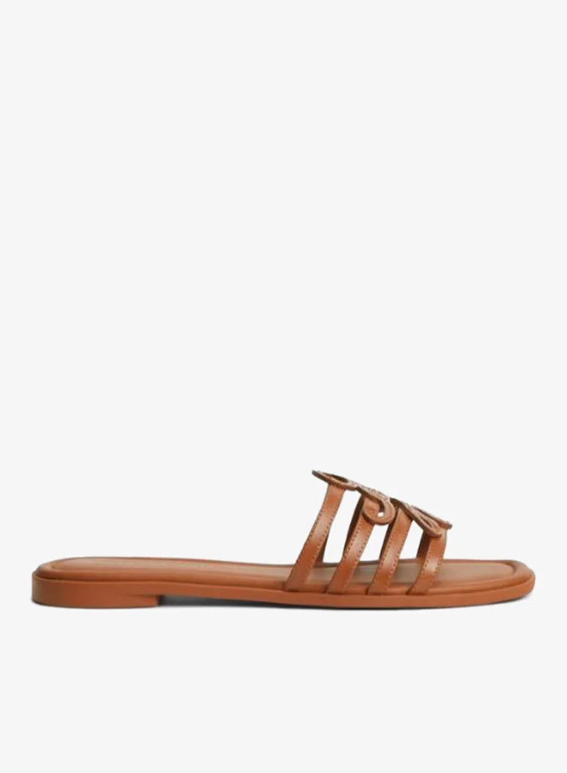 Tommy Hilfiger Logo Strap Leather Mules