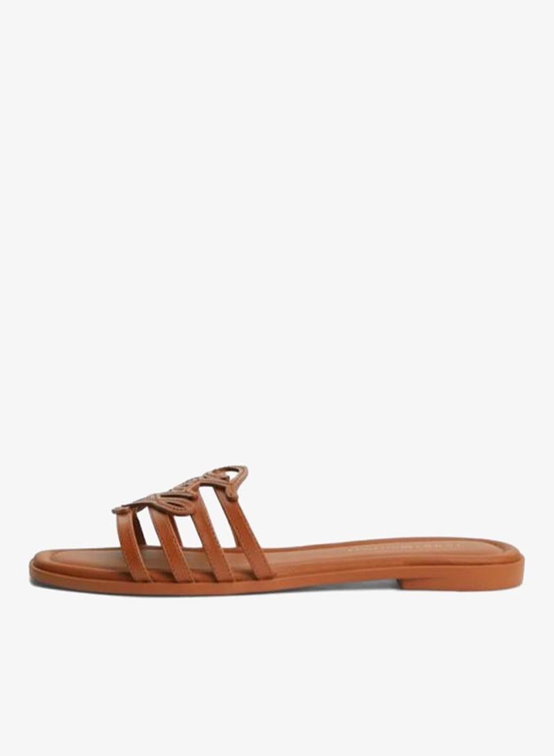 TOMMY HILFIGER Logo Strap Leather Mules - Image 3