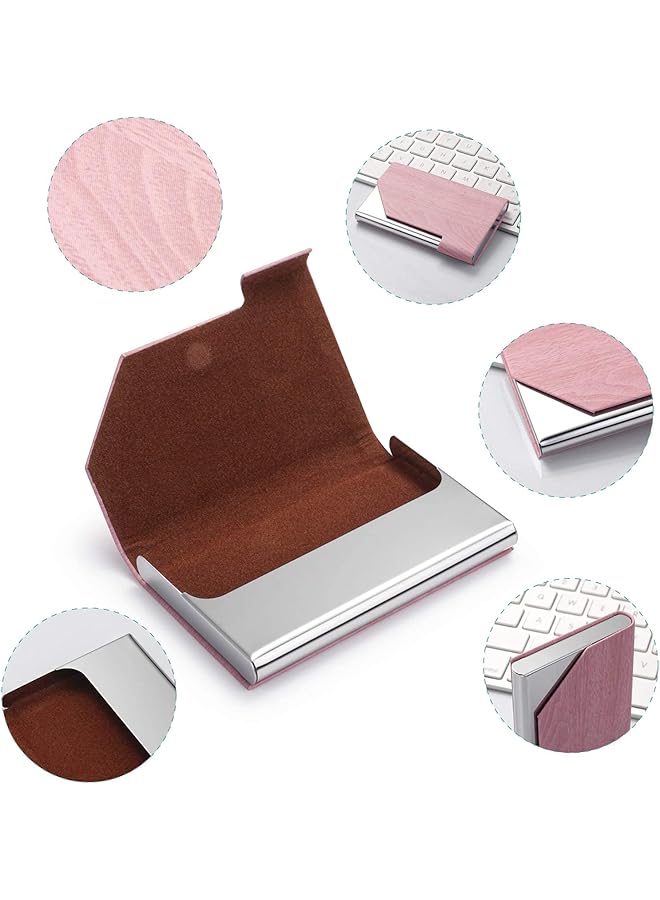 erorex Business Card Holder For Women And Men Business Card Case Pu Leather Business Card Case Credit Card Id Case Wallet Pocket Business Name Card Holder With Magnetic Shut Keep Cards Secure - Image 4