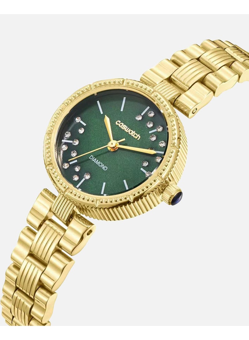 Women's glitter watch in green - Image 2