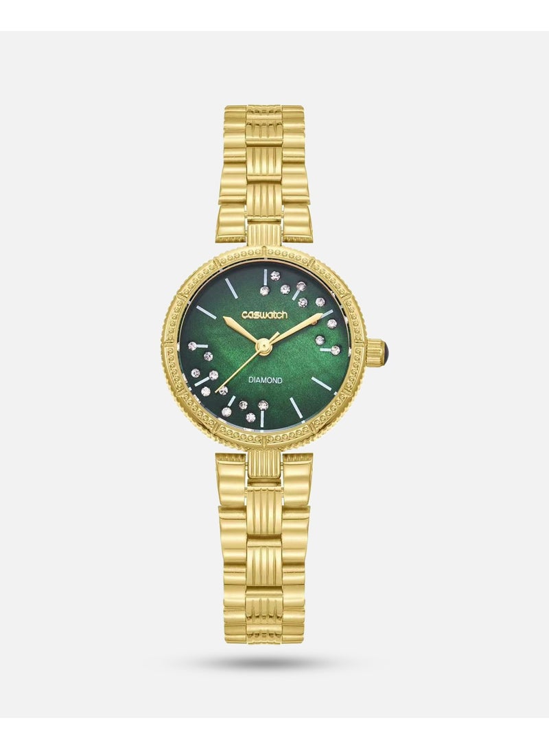 Women's glitter watch in green - Image 1