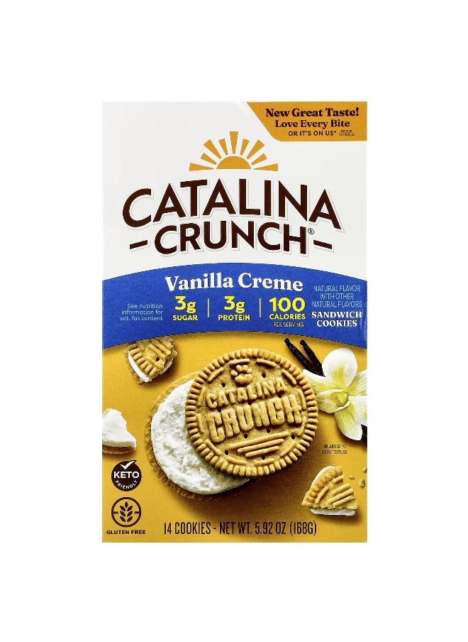 CATALINA CRUNCH Catalina Crunch, Sandwich Cookies, Vanilla Creme, 14 Cookies, 5.92 oz (168 g)  - Image 1
