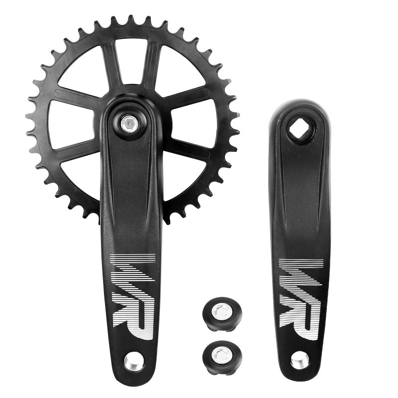 WEEROCK Mountain Bike Crankset 1 PieceSingle 38T Charing Crank Set with 170mm Arm for Bicycle MTB Compatible with Single Speed Bicycle and 67891011 MTB Speeds Bike