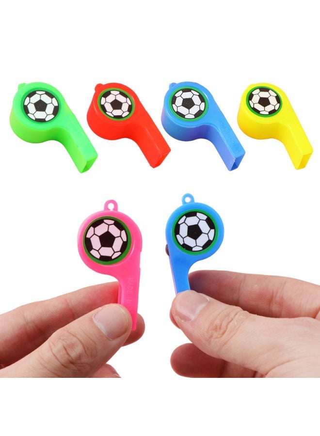 World Cup Football Whistle Plastic Smiley Referee Children's Gift Booster Props Stall Toys-Color:World One (multiples Of 12 Beats) - Image 1