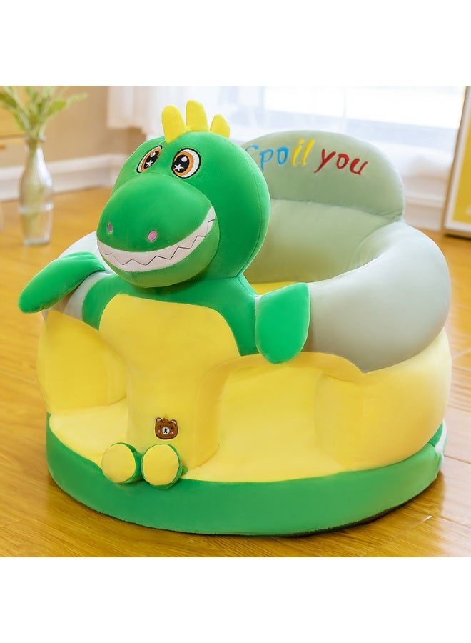 Baby Sofa Learn Sitting Chair With Toys Rack, Nursery Sit Support Plush Seat, Soft Hugging Pillow Cushion, Infant Floor Seats, Non-slip Armchair, Cartoon Animal Design, Gift for Kids Boys Girls 