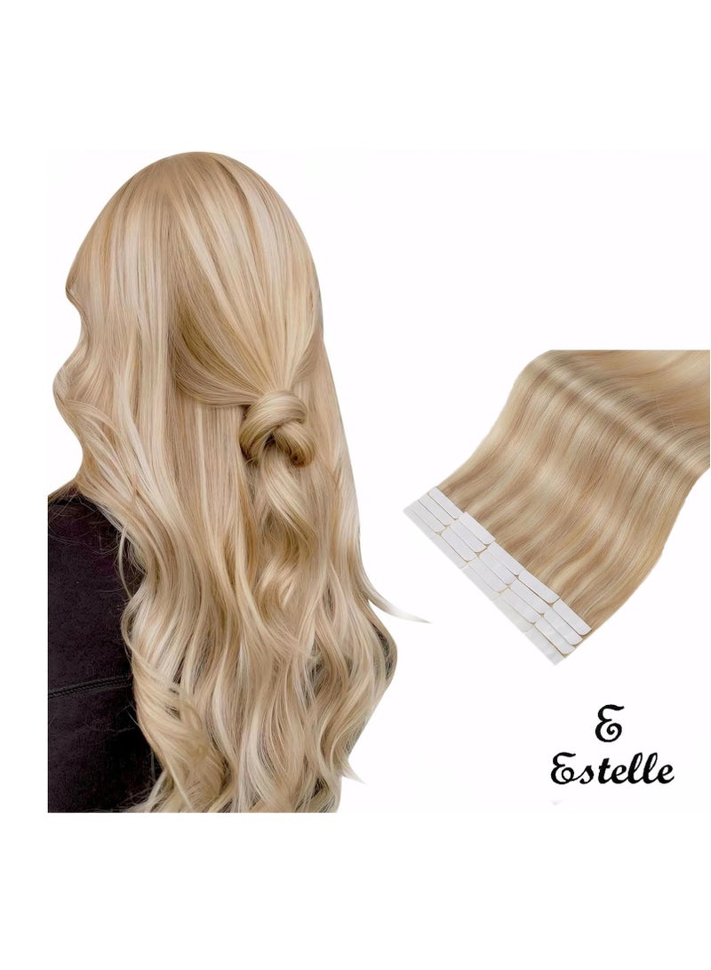 إستيل شريط تمديد شعر طبيعي في وصلات شعر ريمي بشري غير ملحوم بشريط طبيعي مستقيم في وصلات شعر (بني فاتح - أشقر) - Image 1