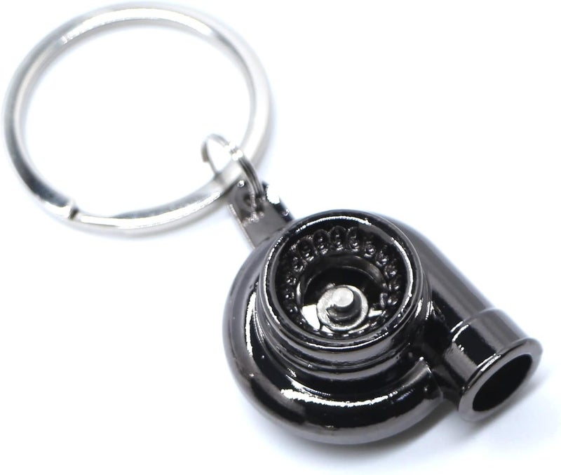 GT//Rotors Turbo Keychain Metal Spinning Turbocharger Automotive Mini Car Part Keychain Key Ring - Image 1