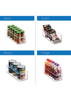 Arabest 8 Pack Plastic Food Storage Bins - Refrigerator Organizer with Handles for Pantries, Refrigerators, Kitchens, Countertops, Cabinets - Clear Plastic Bpa-Free Food Storage Shelves  - Image 5