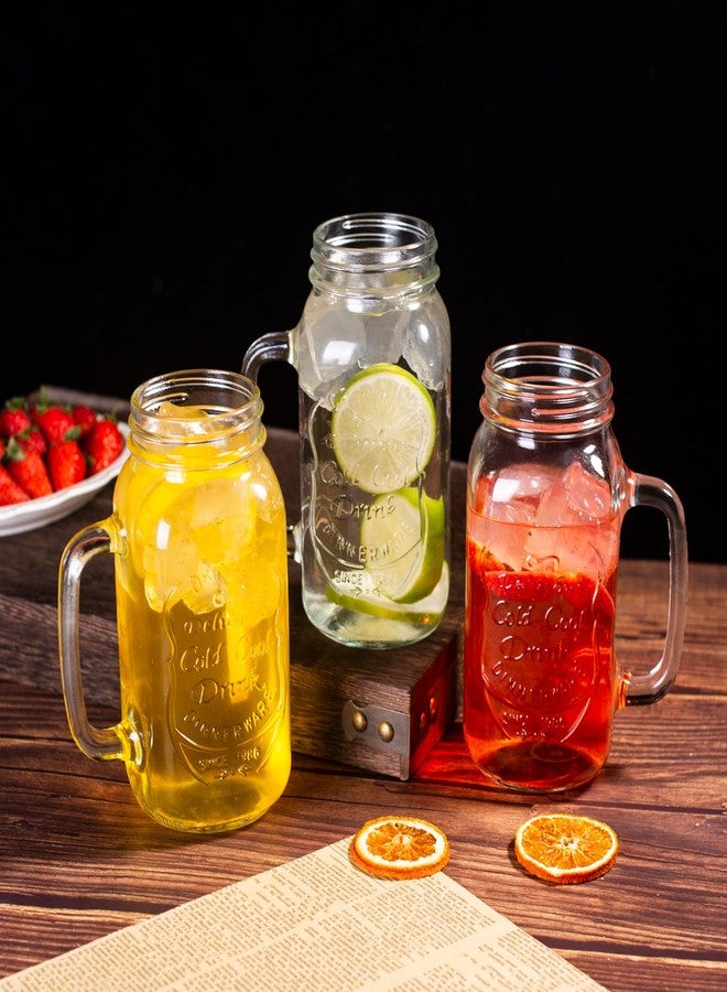 QWEZXO 24 OZ Mason Jar Drinking Glasses for Party Beverages Materials and Jars with Comfortable Handle Easy to Clean in the Dishwasher 4Pack - Image 4