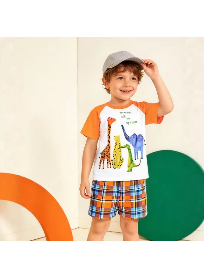 Children's Sets, Summer European And American Style Cartoon Short-sleeved Boys' Sets Children's Clothing Distribution