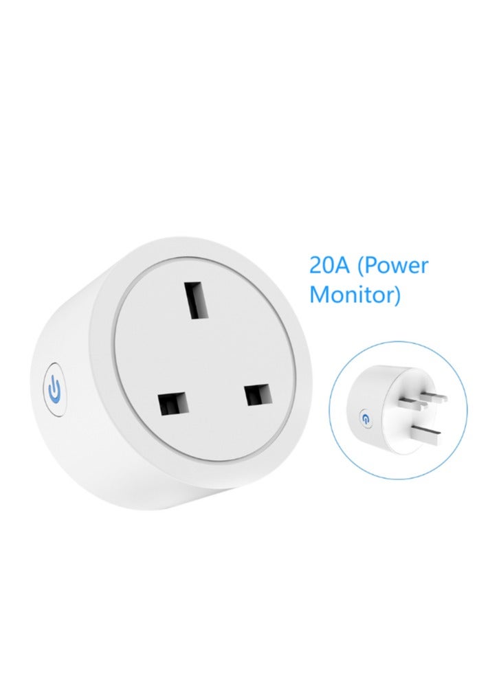 Lezonic Smart Tuya WiFi Socket 20A UK Smart Plug with Power Monitoring for Home Use and Everyday Wireless Control - Image 1