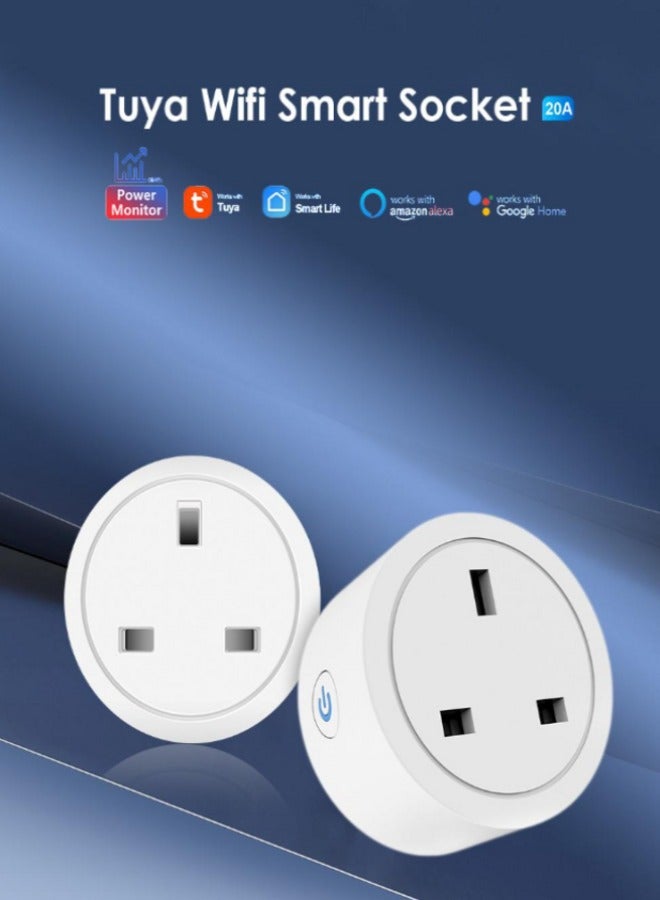 Lezonic Smart Tuya WiFi Socket 20A UK Smart Plug with Power Monitoring for Home Use and Everyday Wireless Control - Image 2