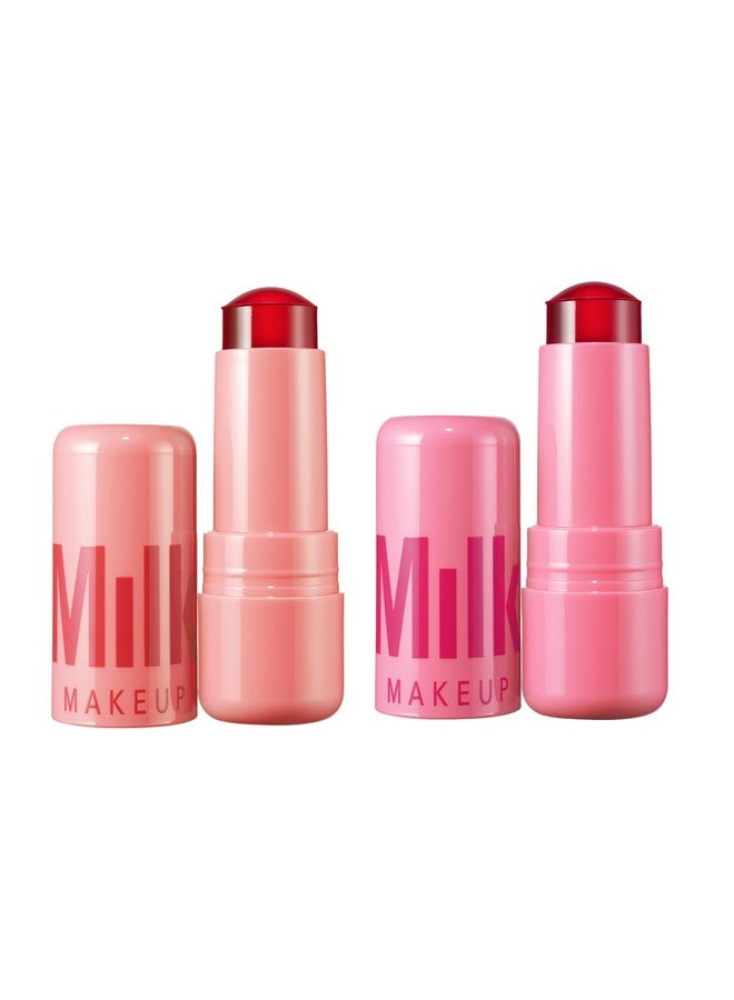 Milk Makeup Cooling Water Jelly Tint – Sheer Lip + Cheek Stain with Vegan Collagen, Seawater + Aloe – Hydrating, Long-Lasting, Buildable Lip Tint + Blush – 2-Pack – Spritz + Chill, 0.17 oz - Image 1