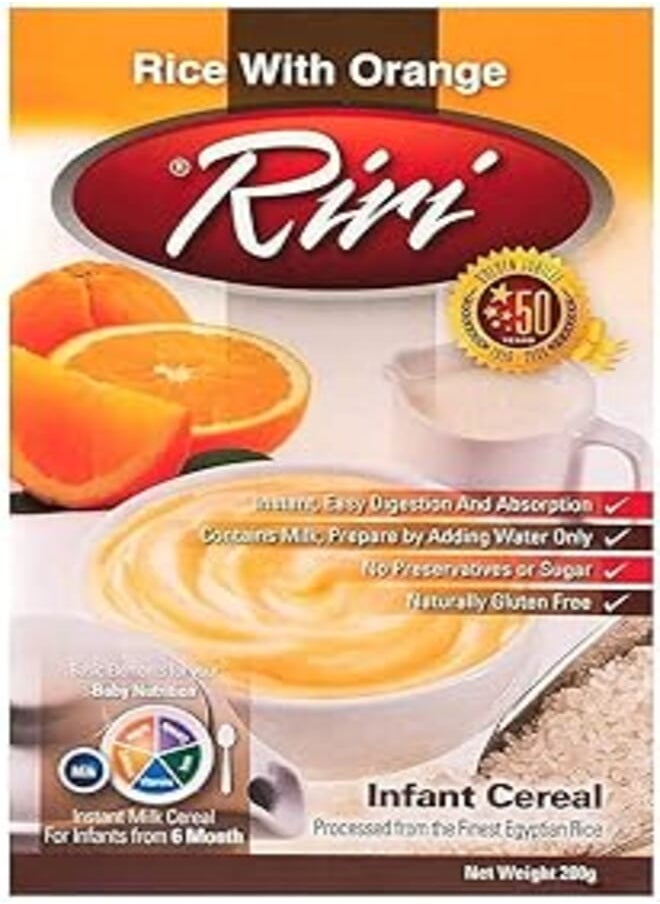 Riri - Riri Infant Cereals Rice with Orange, Milk and Vitamins, 200g - Image 1