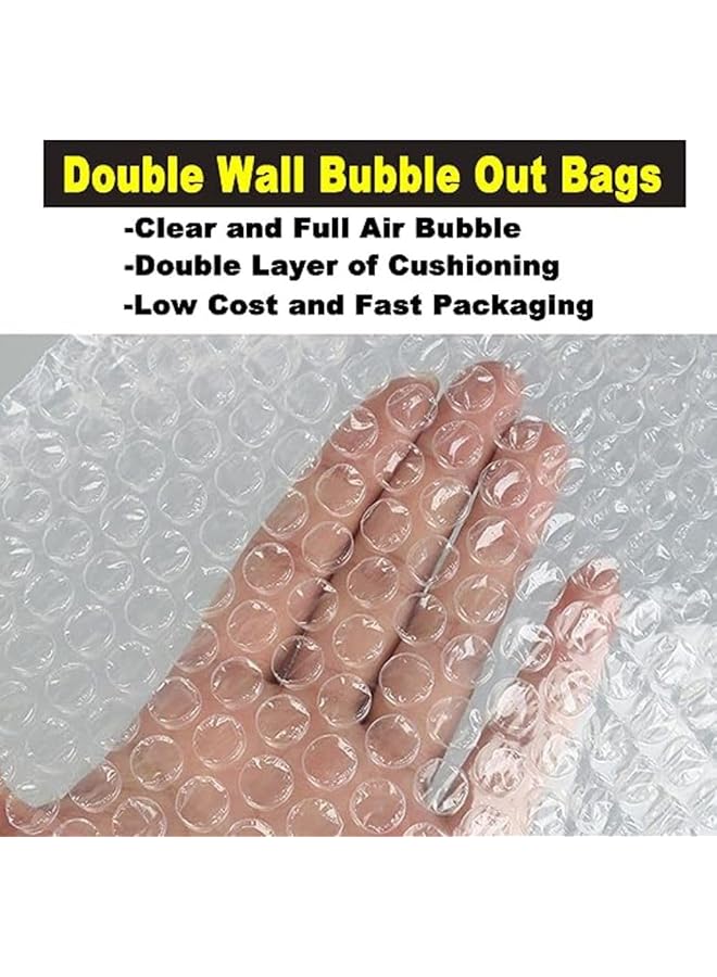 erorex Gmqg 50Pcs Clear Bubble Out Bags Bubble Pouches Bags For Shipping Double Wall Bubble Cushioning Wrap Bags For Mailing Packing Moving And Storage Fragile Dishes Electronic Item 30 X 30 Cm - Image 2