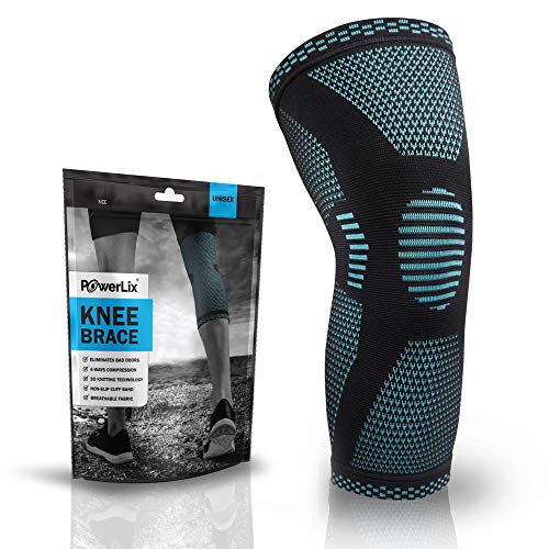 POWERLIX Knee Compression Sleeve - Best Knee Brace for Knee Pain for Men & Women - Knee Support for Running  Basketball  Volleyball  Weightlifting  Gym  Workout  Sports - Please Check Sizing Chart - Image 1