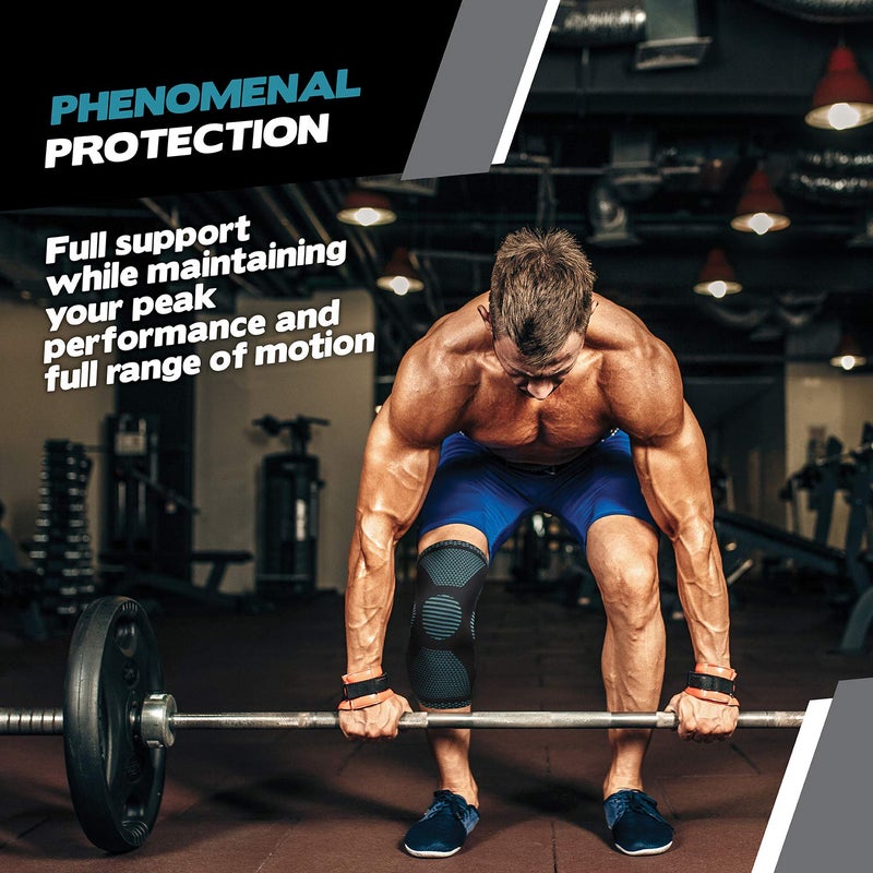 POWERLIX Knee Compression Sleeve - Best Knee Brace for Knee Pain for Men & Women - Knee Support for Running  Basketball  Volleyball  Weightlifting  Gym  Workout  Sports - Please Check Sizing Chart - Image 4