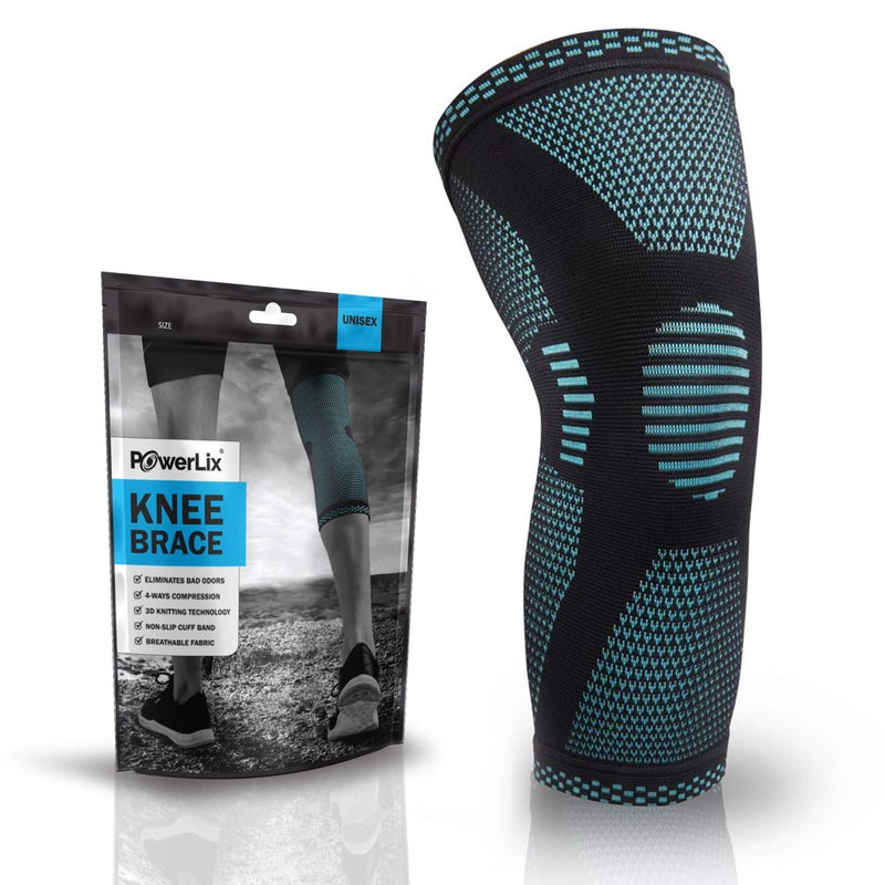 POWERLIX Knee Compression Sleeve - Best Knee Brace for Knee Pain for Men & Women - Knee Support for Running  Basketball  Volleyball  Weightlifting  Gym  Workout  Sports - Please Check Sizing Chart - Image 2