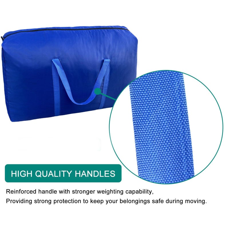 Peyorom 100L Extra Large Storage Bags, Big Moving Bags with Strong Zippers & Carrying Handles, Packing Bags for Moving, Storage, Travel and Camping, Storage Totes For Space Saving (Blue, 2 Pack) - Image 3