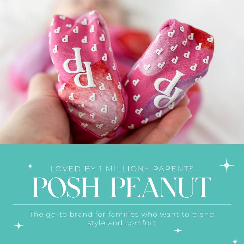 Posh Peanut Convertible Baby Sleepers - Girls Footless Baby Pajamas with 2 Way Zipper for Easy Diaper Changes - Posh Valentine, 0-3 Months - Image 5