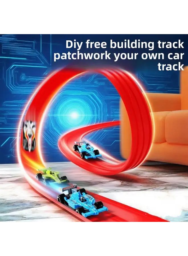 Red Gravity Inertia Car Racing Track Toy Set With Four Cars For Boys - Image 3
