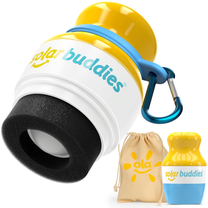 Solar Buddies Blue Bag Bundle Set For Solar Buddies Refillable Roll On Sunscreen Suncream Applicator Bag Bundle With Applicator Carabina Clip For Families, Kids, Adults, Travel Set - Image 1