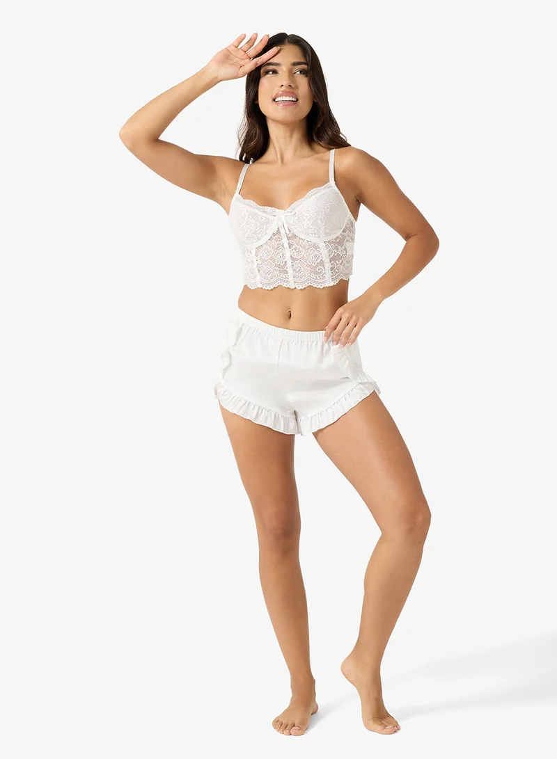 Ginger 2PC Lace Corset Bodice Bra & Short Set