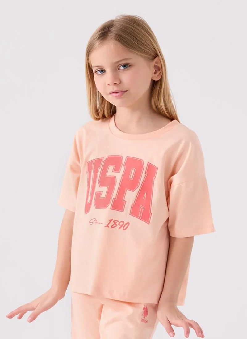 U.S. Polo Assn. U.S. Polo Assn. Girls Orange Bermuda Set