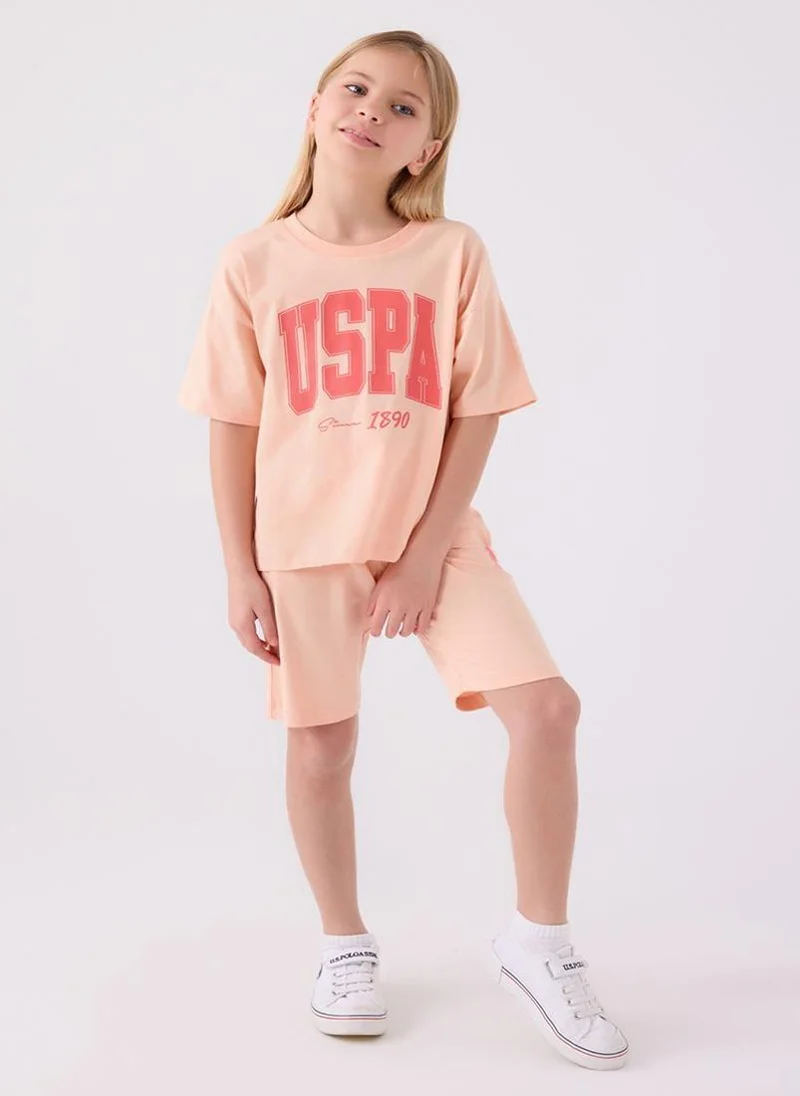 U.S. Polo Assn. U.S. Polo Assn. Girls Orange Bermuda Set