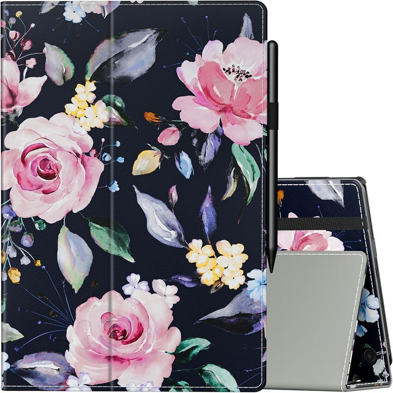 annapro Case for Amazon Kindle Fire HD 10 Tablet (13th/11th Generation, 2023/2021 Release) & Fire HD 10 Plus Tablet - Slim Folding Stand Folio Cover with Auto Wake/Sleep and Hand Strap, Peony - Image 1