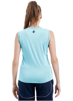 Selecta Now Ladies Sleeveless Cotton Sky Blue T-Shirt Breathable Tank Top Soft Stretchable Women’s T Shirt Ideal for Hot Climate  - Image 3