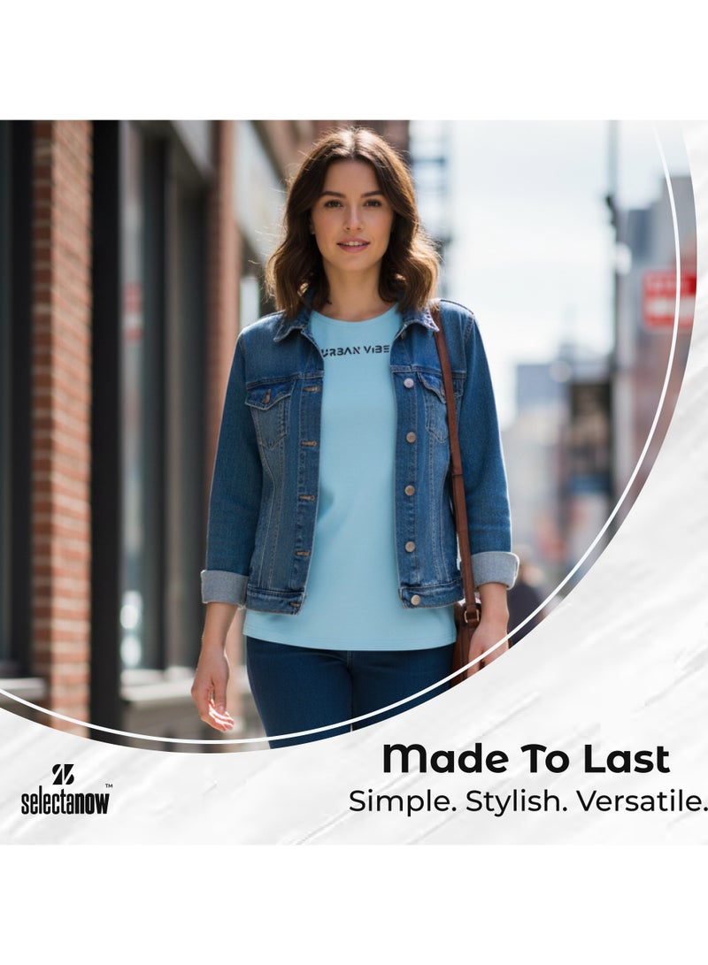 Selecta Now Ladies Sleeveless Cotton Sky Blue T-Shirt Breathable Tank Top Soft Stretchable Women’s T Shirt Ideal for Hot Climate - Image 5