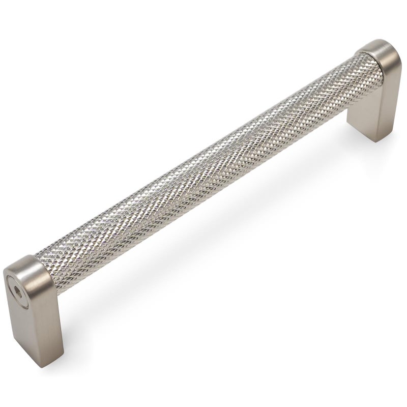 BUKOBYHE 10 Pack 5 Inch Brushed Satin Nickel Kitchen Cabinet Handles Knurled Cabinet Pulls Drawer Pulls Kitchen Hardware - Image 1