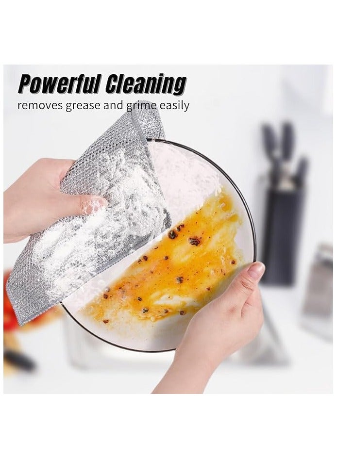 Multifunctional Wire Dish Scrubber Non Scratch, Steel Wire Dish Cleaning Towel, Multipurpose Wire Cloth for Wet and Dry Cleaning, Scrubbing and Cleaning Dishes, Drains, Stove Tops(4) - Image 2