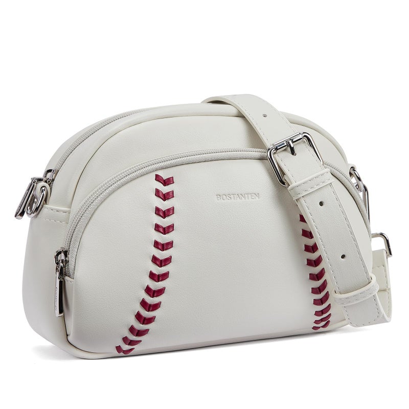 BOSTANTEN Baseball Crossbody Purses for Sport Mom Small Shoulder Bag Vegan Leather Women Handbags for Events - Image 1