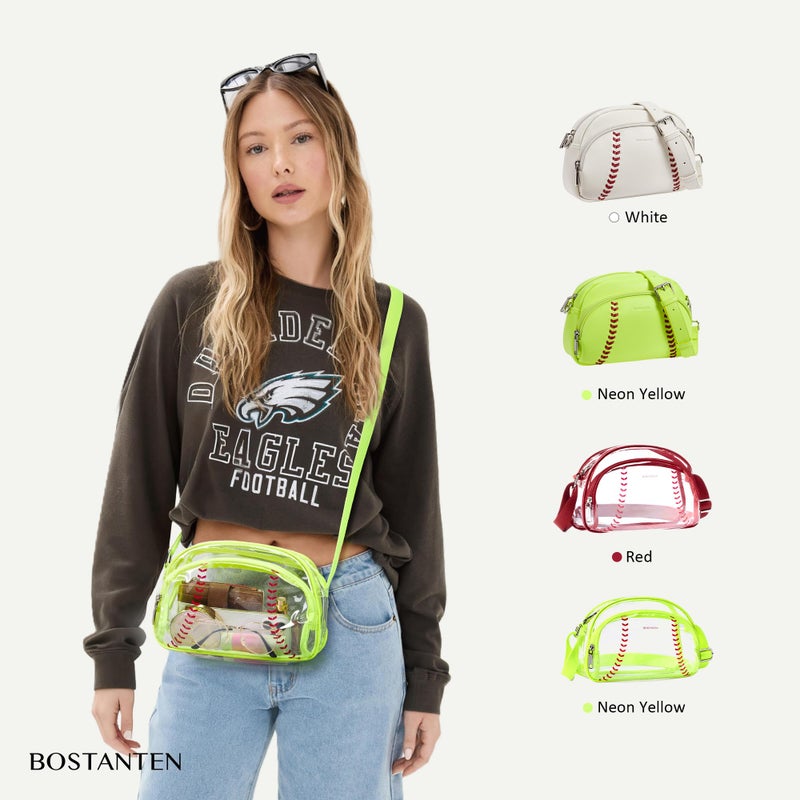 BOSTANTEN Baseball Crossbody Purses for Sport Mom Small Shoulder Bag Vegan Leather Women Handbags for Events - Image 3