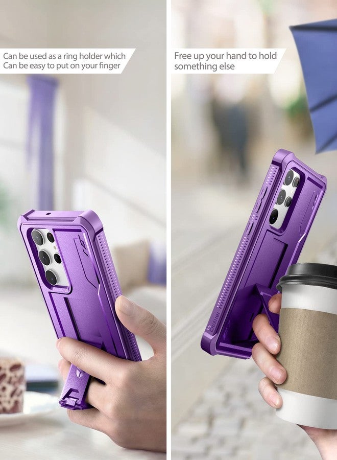 Dexnor for Samsung Galaxy S22 Ultra Case, [Built in Screen Protector and Kickstand] Heavy Duty Military Grade Protection Shockproof Protective Cover for Samsung Galaxy S22 Ultra 5G,Pruple Purple - Image 4