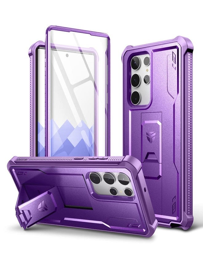 Dexnor for Samsung Galaxy S22 Ultra Case, [Built in Screen Protector and Kickstand] Heavy Duty Military Grade Protection Shockproof Protective Cover for Samsung Galaxy S22 Ultra 5G,Pruple Purple - Image 1