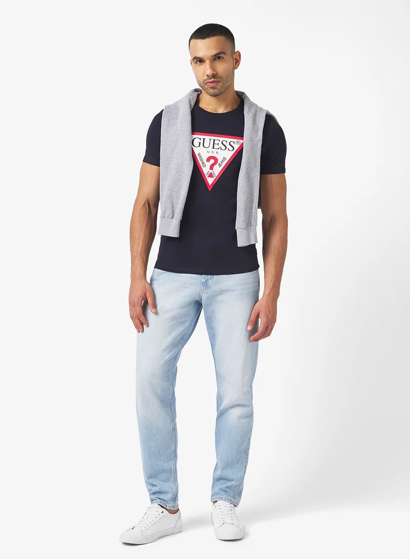 GUESS Crew Neck  Short Sleeve Original Logo T-Shirt