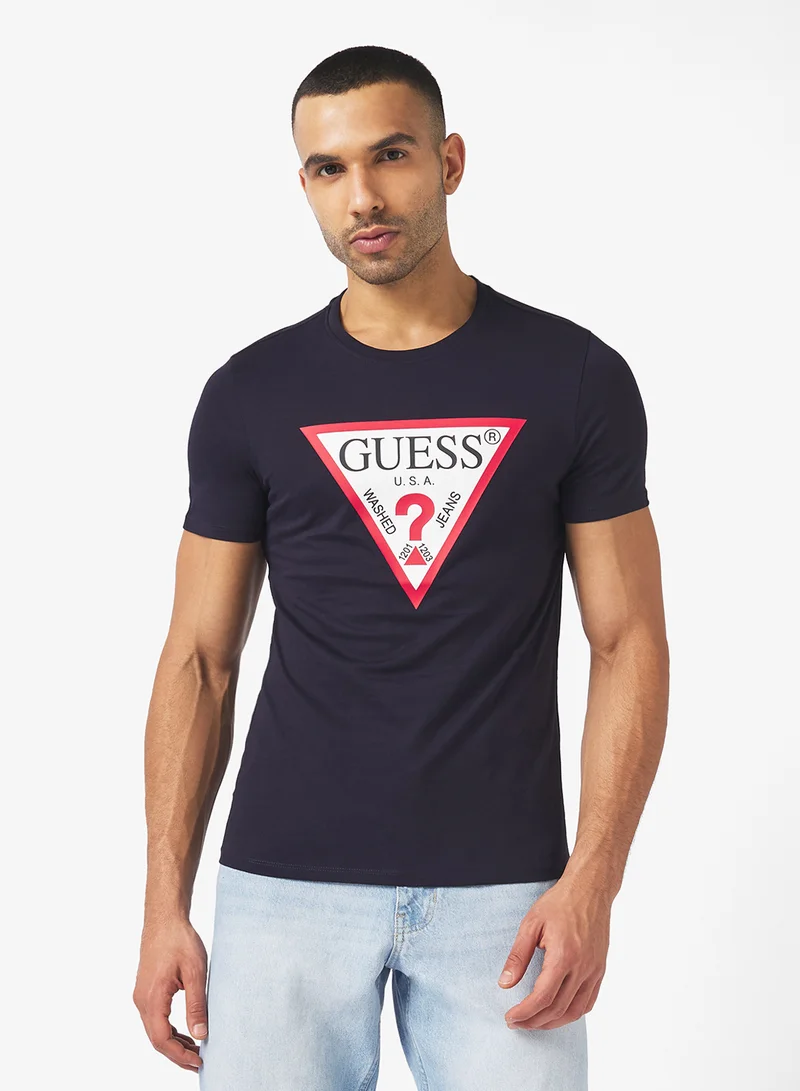 جس Crew Neck  Short Sleeve Original Logo T-Shirt