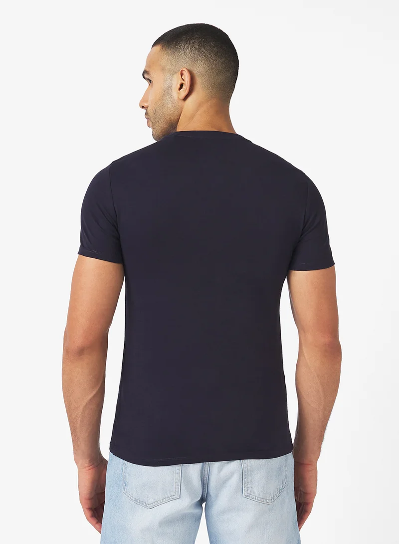 جس Crew Neck  Short Sleeve Original Logo T-Shirt