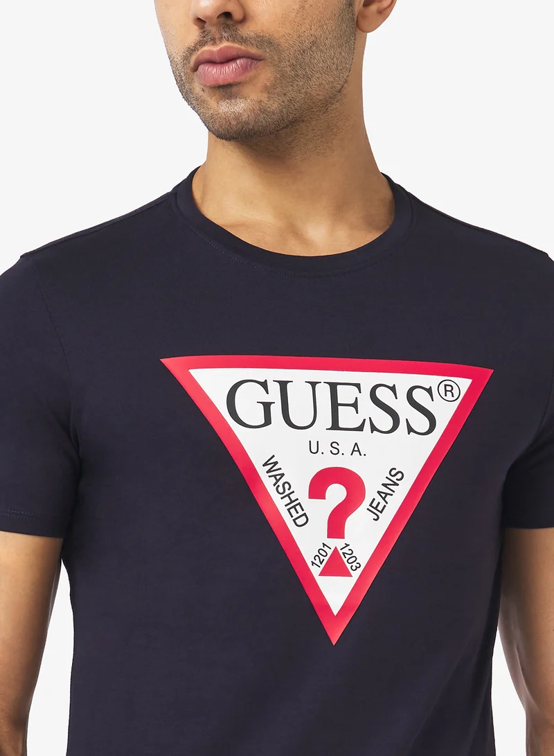 GUESS Crew Neck  Short Sleeve Original Logo T-Shirt
